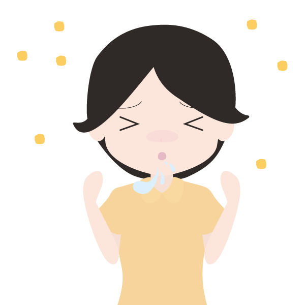 花粉症でくしゃみが止まらない女性