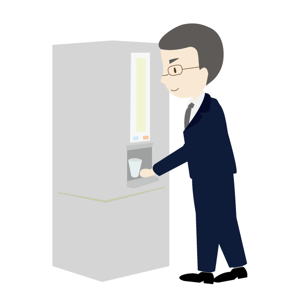 給茶機を使う男性会社員