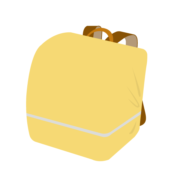レインカバーをつけたランドセル