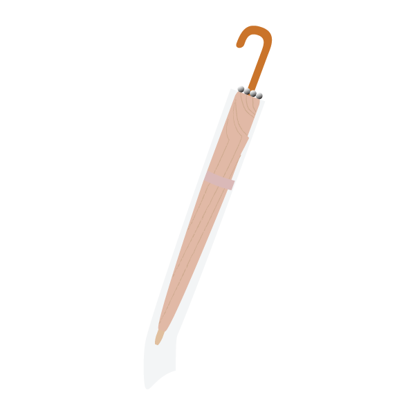 ビニールの傘袋を付けた傘