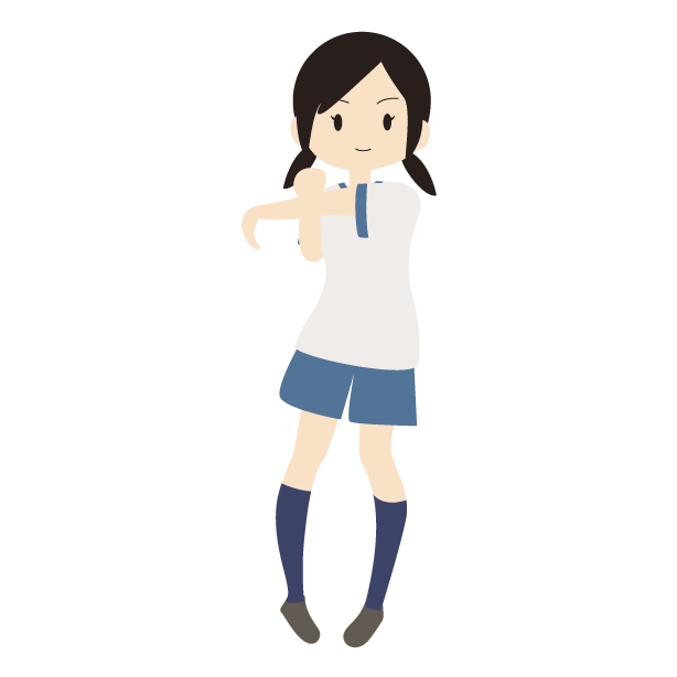 準備運動する体操服姿の女の子
