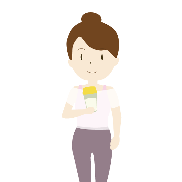 プロテインを持つ女性