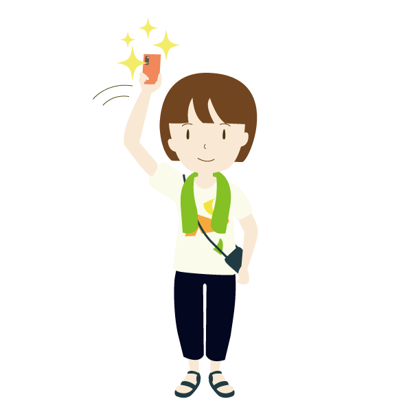 フェスでライトをつけたスマホを振る女性