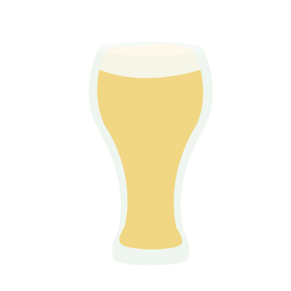 グラスのビール