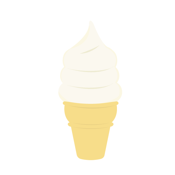 ぽってりしたソフトクリーム
