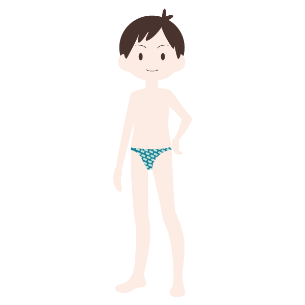 ブーメランパンツを履いた男の子