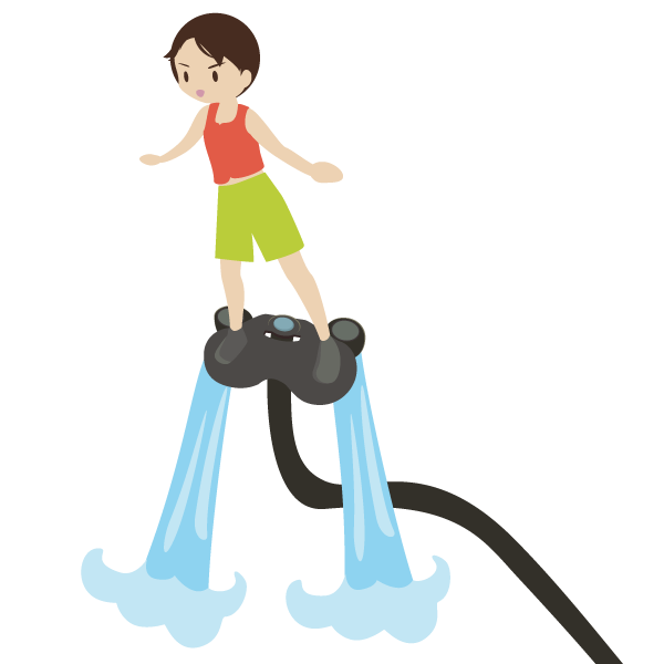 フライボードを楽しむ男性