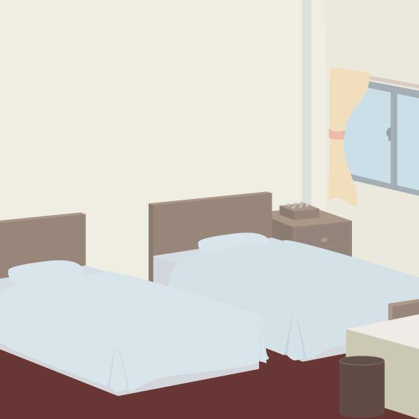 ホテルのツインルーム