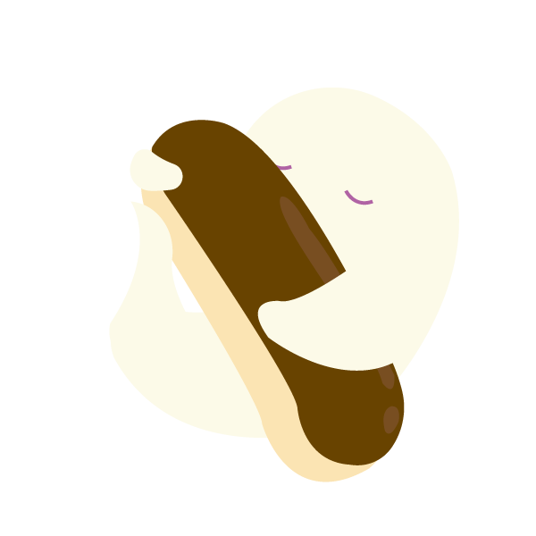 エクレアを抱き枕にするおばけ