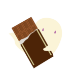 板チョコを持つおばけ