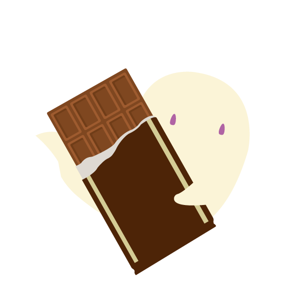 板チョコを持つおばけ