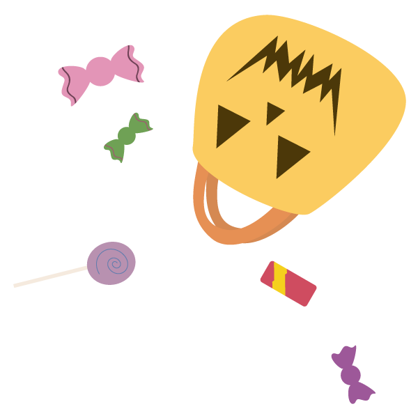 ひっくり返ったハロウィンバッグ