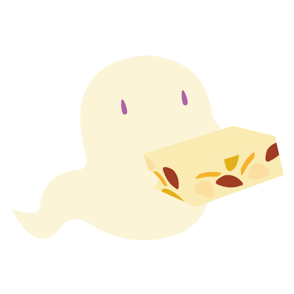 ヌガーを持つおばけ