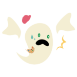 びっくりしているおばけ