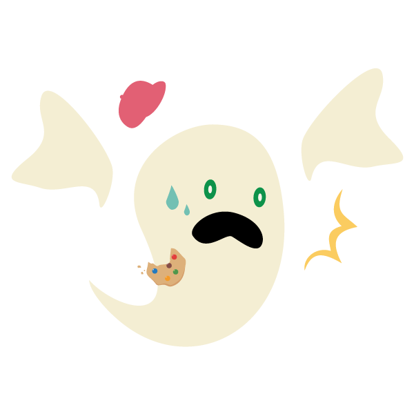 びっくりしているおばけ