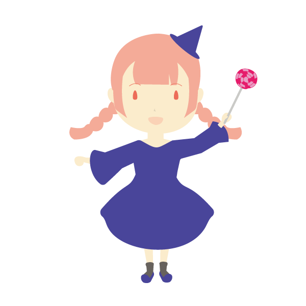 キャンディの杖を持った魔法使いの女の子