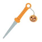 ジャック・オー・ランタンのクッキーチャームが付いたパンプキンナイフ