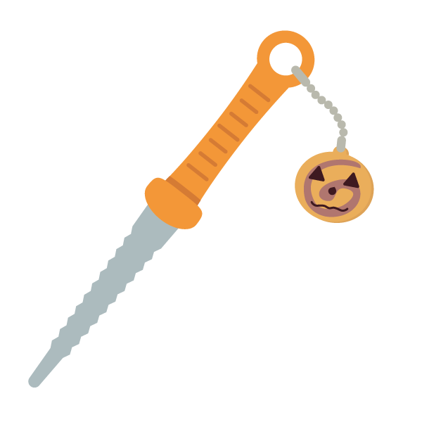 ジャック・オー・ランタンのクッキーチャームが付いたパンプキンナイフ