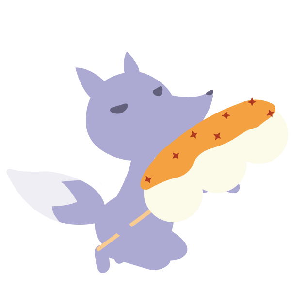 きつねとハロウィン串団子