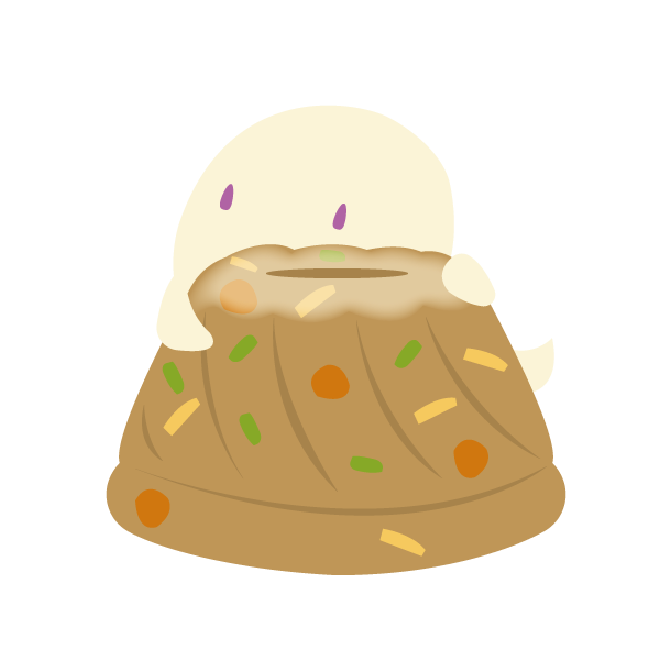 クグロフを抱えるおばけ