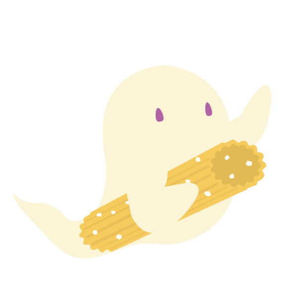 チュロスを抱えるおばけ