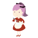 ハロウィンスイーツをつくる女の子