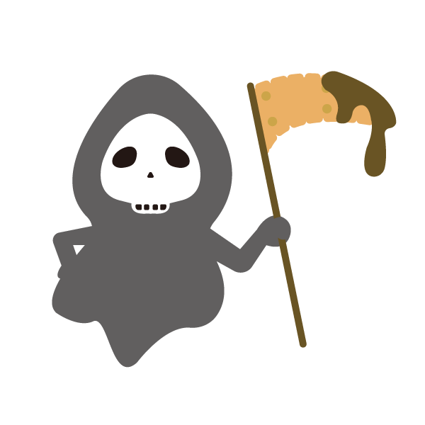 お菓子の鎌を持つ死神