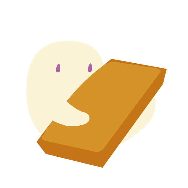 フィナンシェを持つおばけ