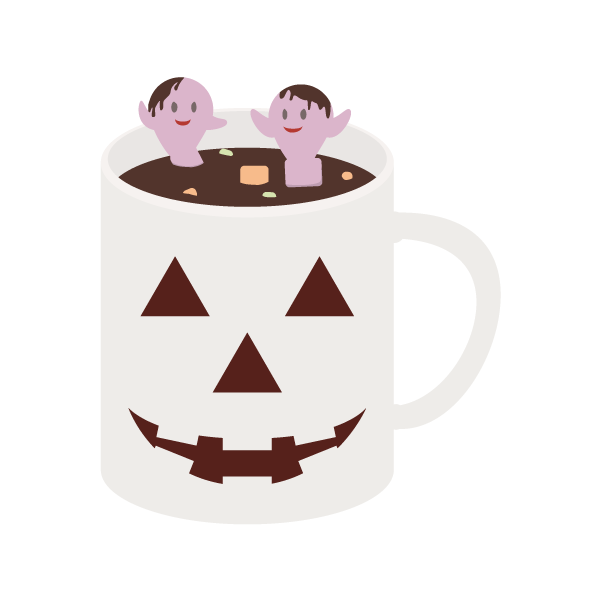 マシュマロおばけのホラーなホットダークチョコレート