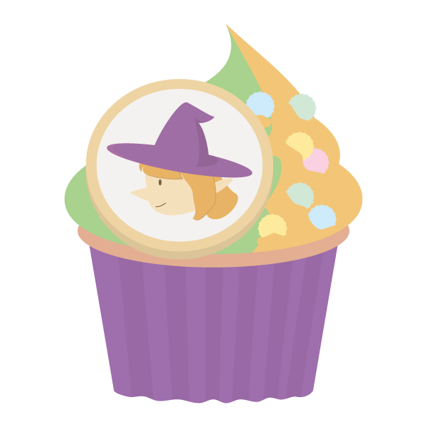 魔女のハロウィーンカップケーキ