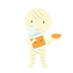 ボトルガムを持つミイラ