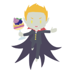 ワイングラスパフェを持つバンパイア