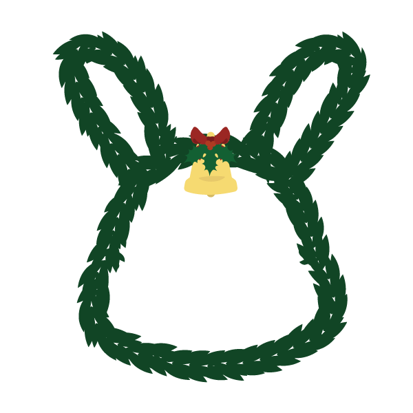 うさぎ型クリスマスリース