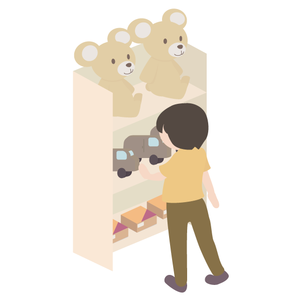 おもちゃを取りたい男の子