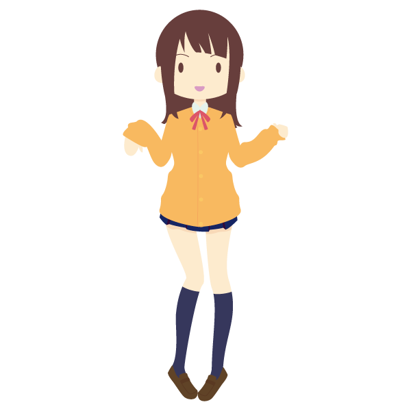 萌え袖のカーディガンを着た女子学生