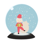 プレゼントを運ぶサンタのスノードーム