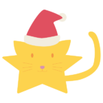 猫耳が付いたクリスマスツリーの星飾り