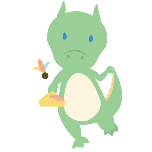 羽子板をするドラゴン