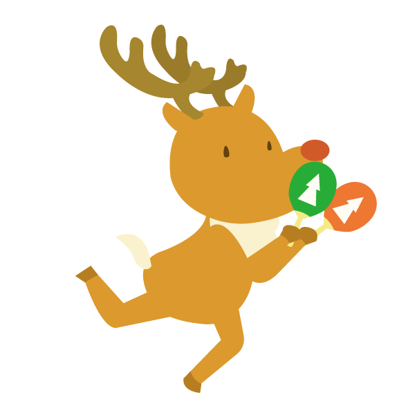 マラカスを持って踊るトナカイ