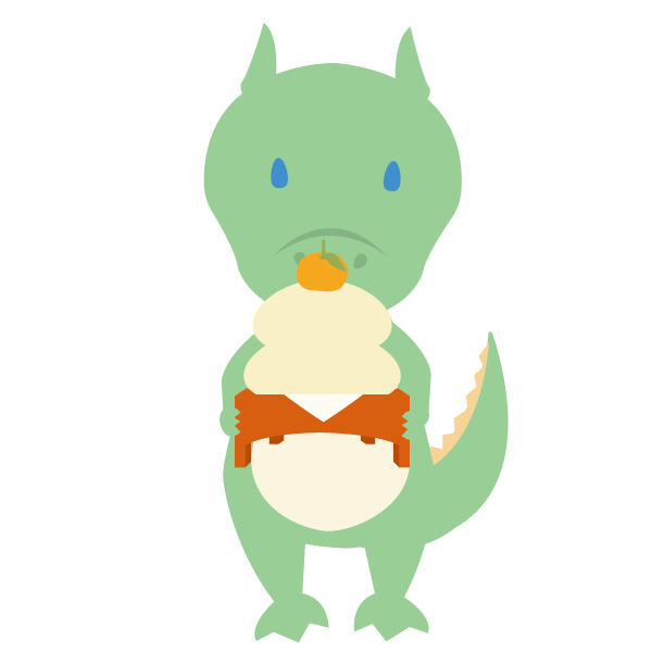 鏡餅を持つドラゴン