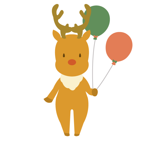風船を持つトナカイ