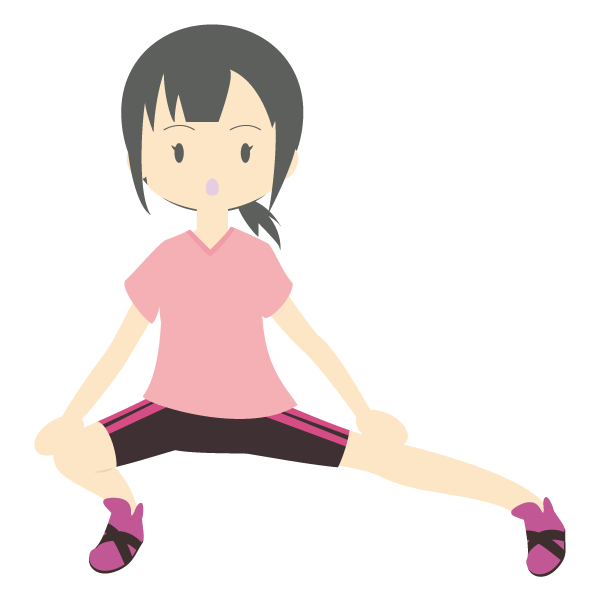 伸脚をする少女