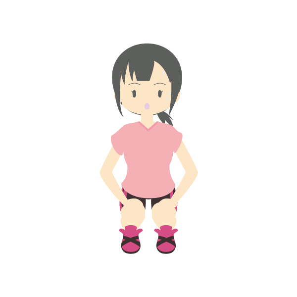 屈伸をする少女（曲げ）