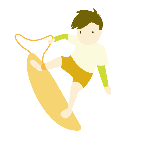 サーフィンをする男性