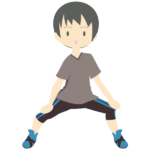 股割りをする少年