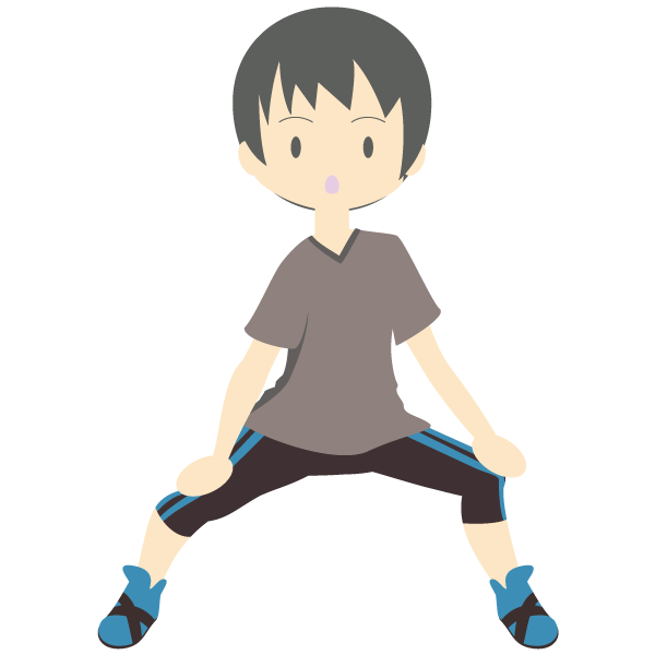 股割りをする少年