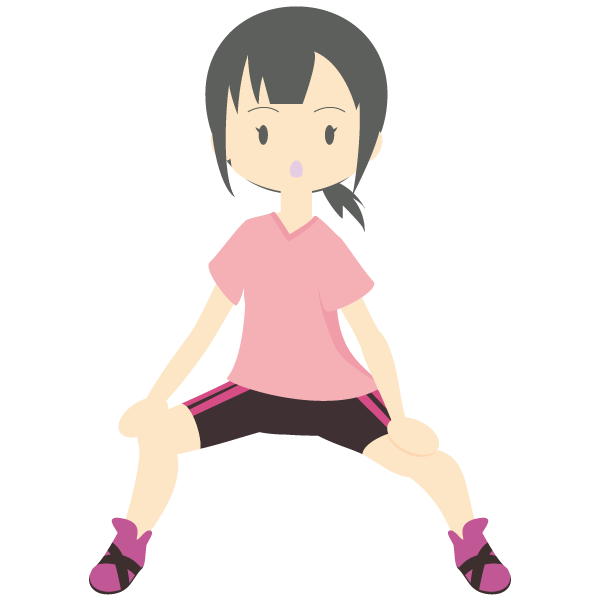 股割りをする少女