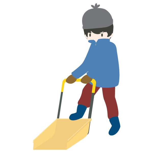 雪かきをしている男性