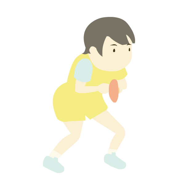 卓球でレシーブに備える男性