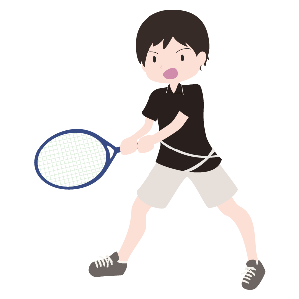 テニスのバックハンド（左利き）